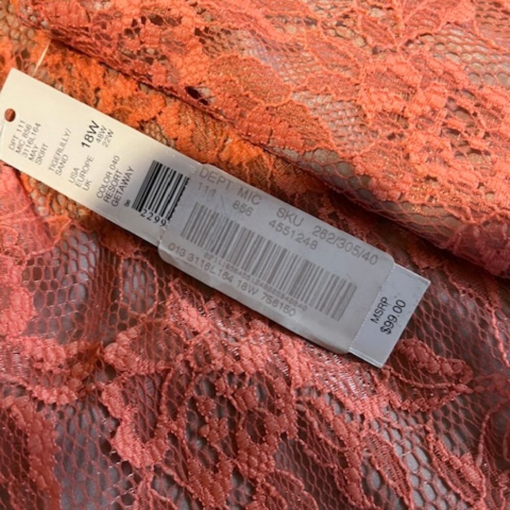 Tangerine Lace Skirt